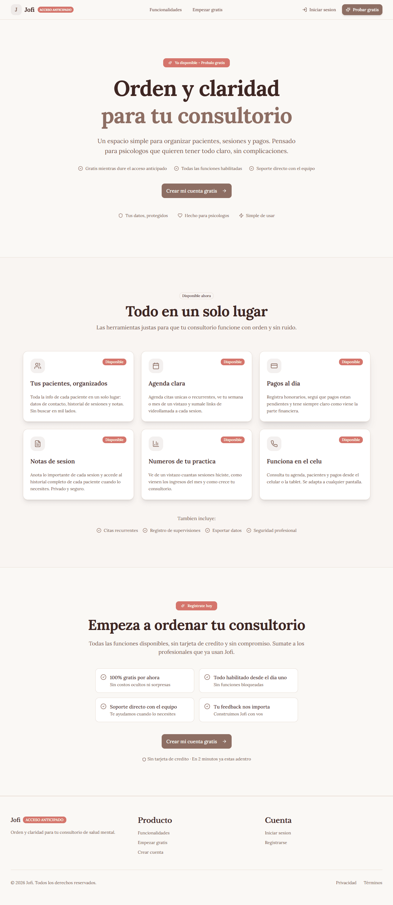 Interfaz de la app Jofi