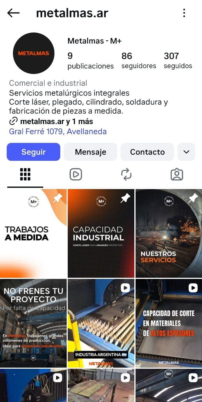 Cuenta de Instagram de Metalmas